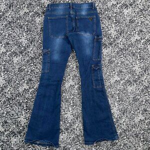 Celebrity Ace dark wash cargo flare jeans 7/28